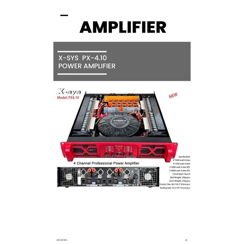 POWER AMPLIFIER X-SYS PX-4.10 AMPLIFIER POWER XSYS PX4.10 4 CHANNEL