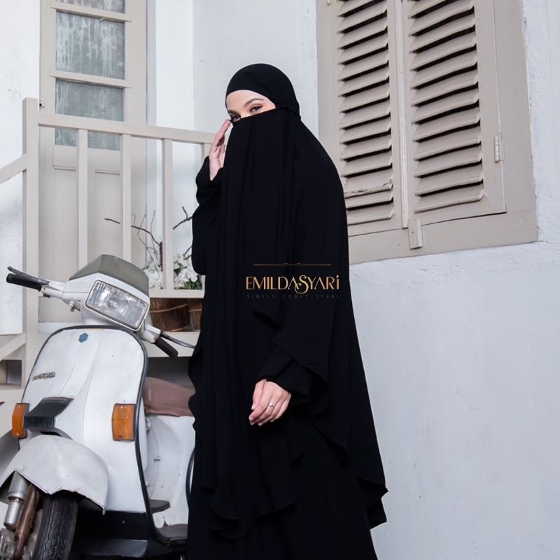 SET TARIM DRESS FRENCH KHIMAR ORI EMILDA SYARI