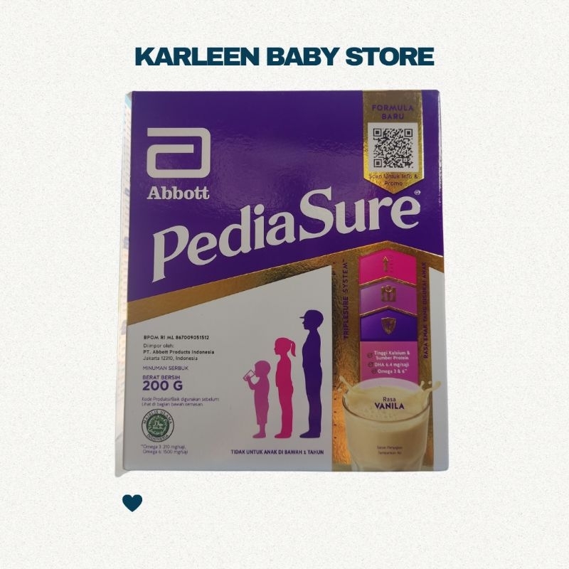 KARLEEN SUSU PERTUMBUHAN PEDIASURE 200gram. Rasa vanilla dan madu