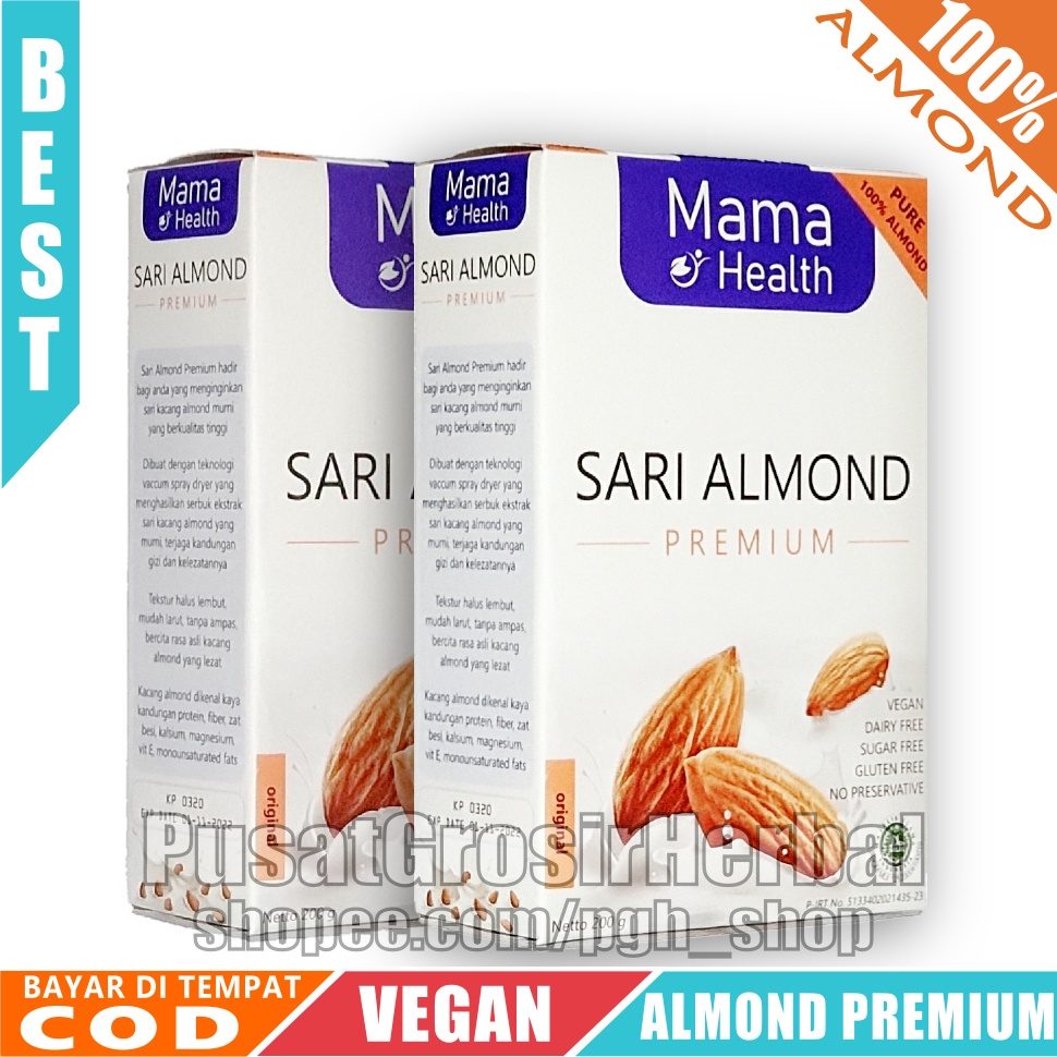 

76 Mama Health susu SARI ALMOND PREMIUM bubuk murni alamon gluten free Terkini