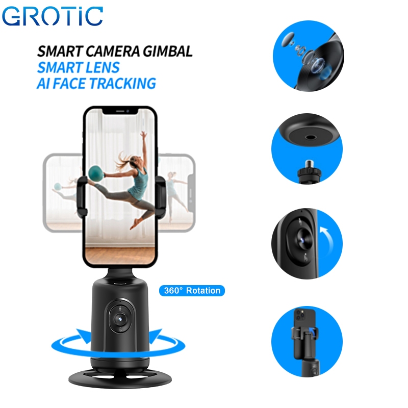 GROTIC Gimbal Stabilizer Handphone Auto Face Tracking Camera 360° Gesture Control P02-Gimbal P01