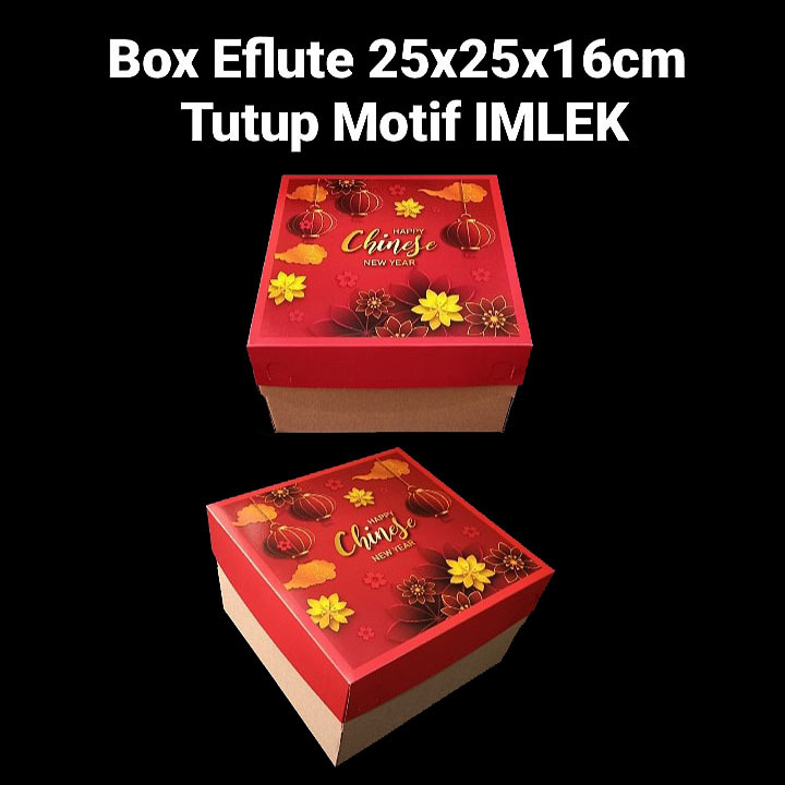 

(5 pcs) kardus eflute tutup motif imlek dus kue bolu box cake sincia chinese new year cny ukuran 25x25x16cm