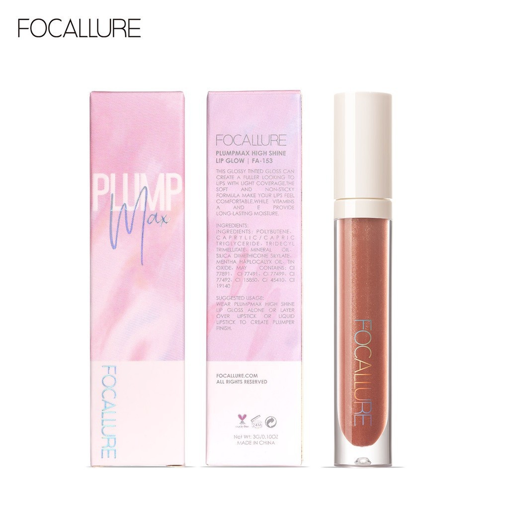 NIK - FOCALLURE Plump High Shine Lip Glow FA153 | Plumpmax | Lipgloss Lip Gloss | Lip Plumper | BPOM