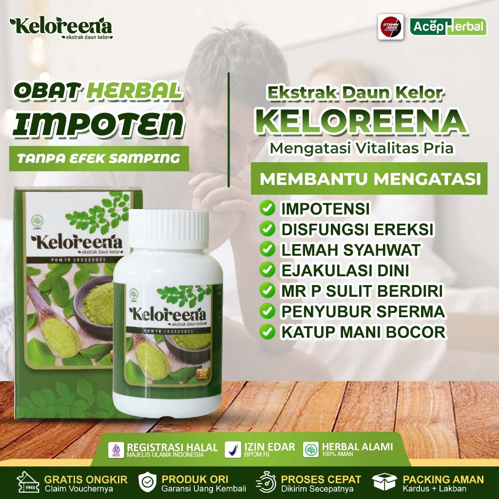 Obat Herbal Impoten Disfungsi Ereksi Lemah Syahwat Dan Ejakulasi Dini Pria Keloreena Ekstrak Daun Ke