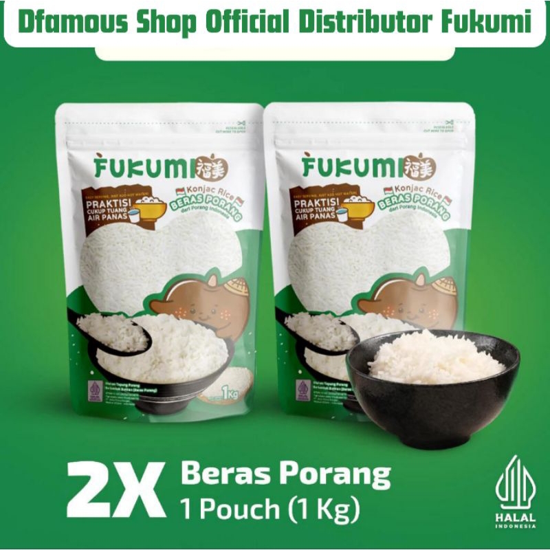 

Beras Porang FUKUMI 2 Pouch 2kg KonjacRice Shirataki