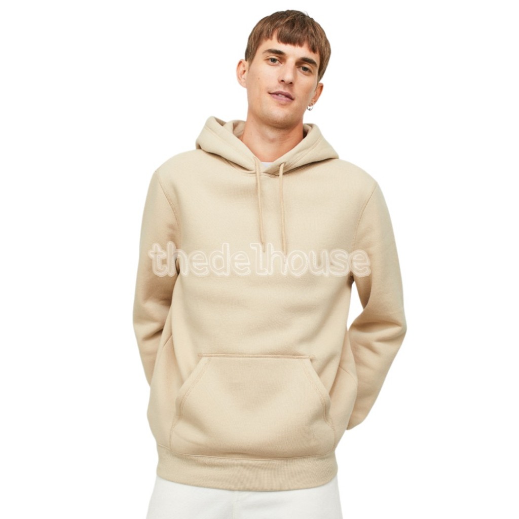 Jaket Hoodie Basic Polos Cream Sweater Hoodie Unisex Pria Wanita PREMIUM