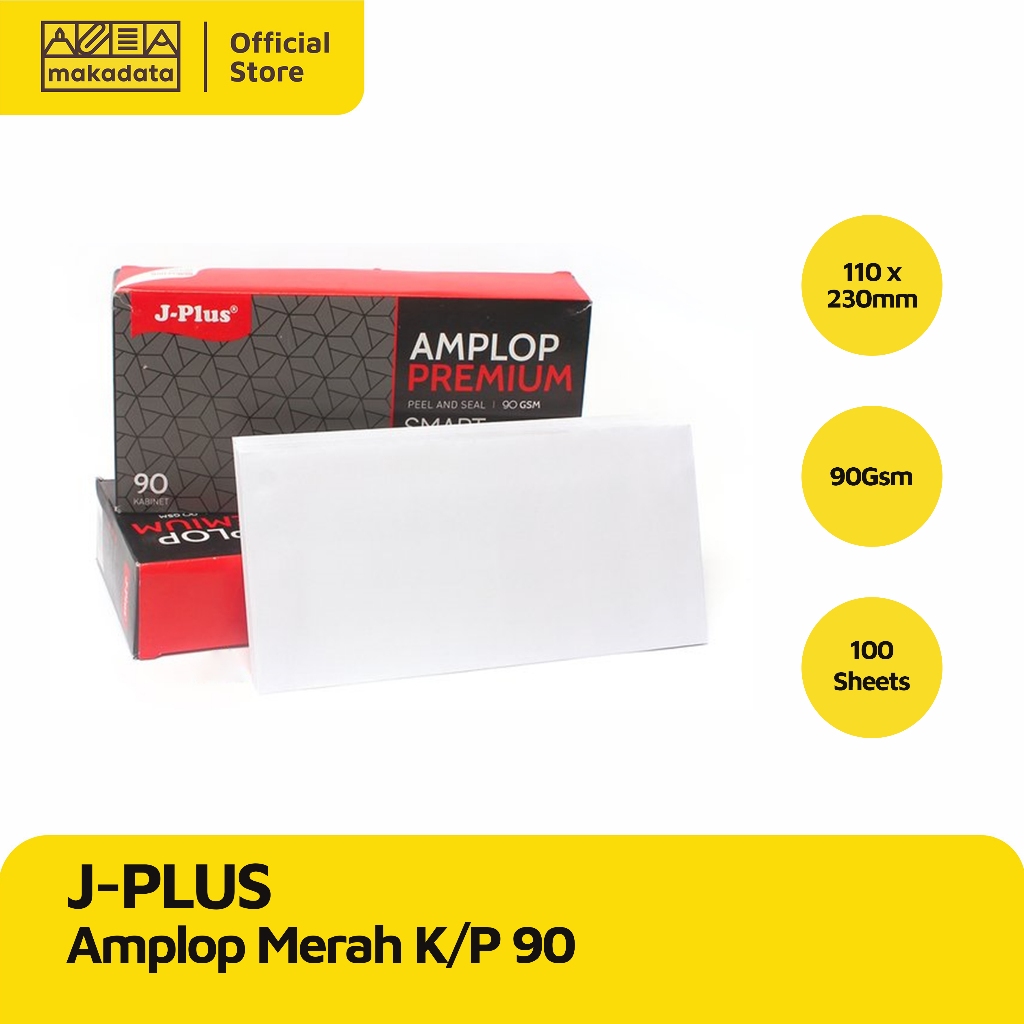 

ENVELOPE / AMPLOP PUTIH KABINET POLOS J-PLUS 90 MERAH (1PACK) MURAH