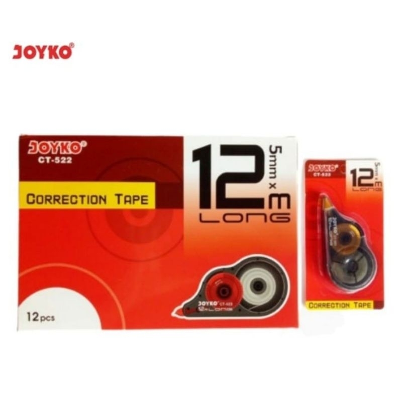 

Corretion Tape TipeX Roll Kertas 5 MM X 12 M Long - Joyko CT-522