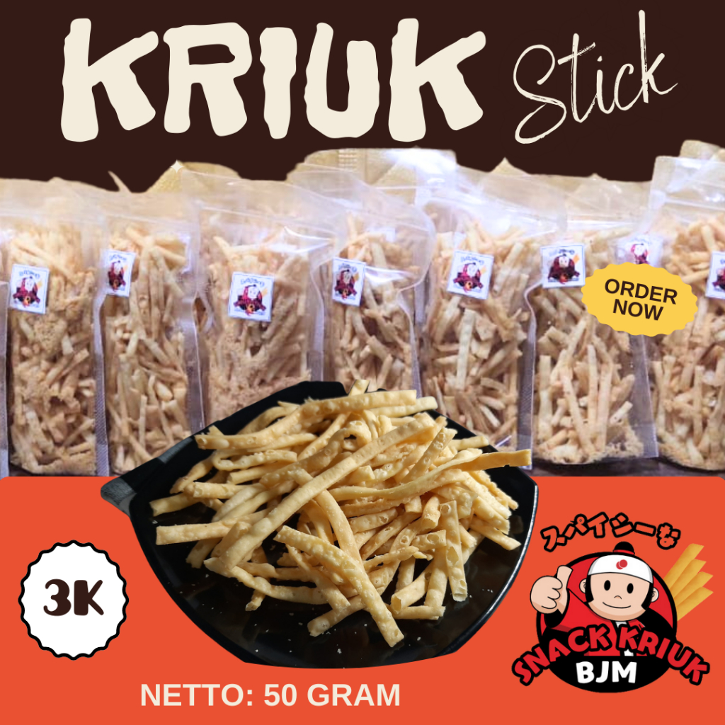 

Kriuk Stick Cemilan Kaldu Gurih Pedas 50 gram murah