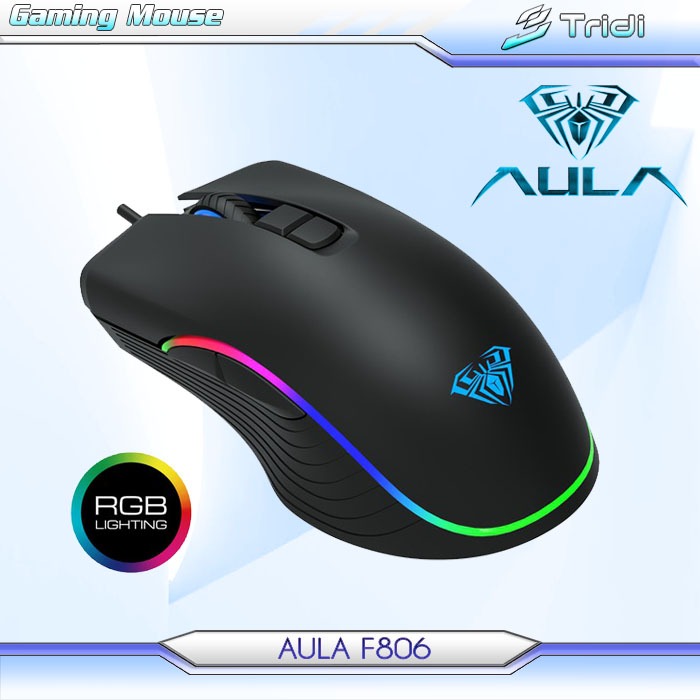 AULA F806 Gaming Mouse (RGB Backlight,2400DPI,Macro)