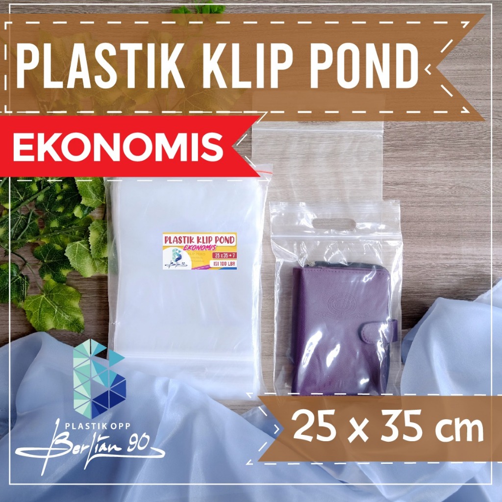 PLASTIK KLIP POND ZIPLOCK UK 25X35cm EKONOMIS  UNTUK KEMASAN PENGIRIMAN HIJAB KERUDUNG ACCESSORIES B