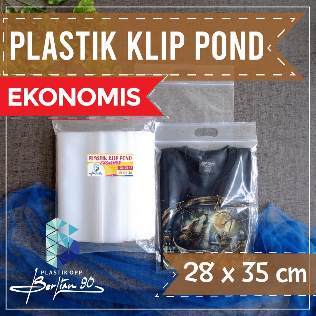 PLASTIK KLIP POND ZIPLOCK UK 28X35 EKONOMIS  UNTUK KEMASAN PENGIRIMAN HIJAB KERUDUNG ACCESSORIES BAJ