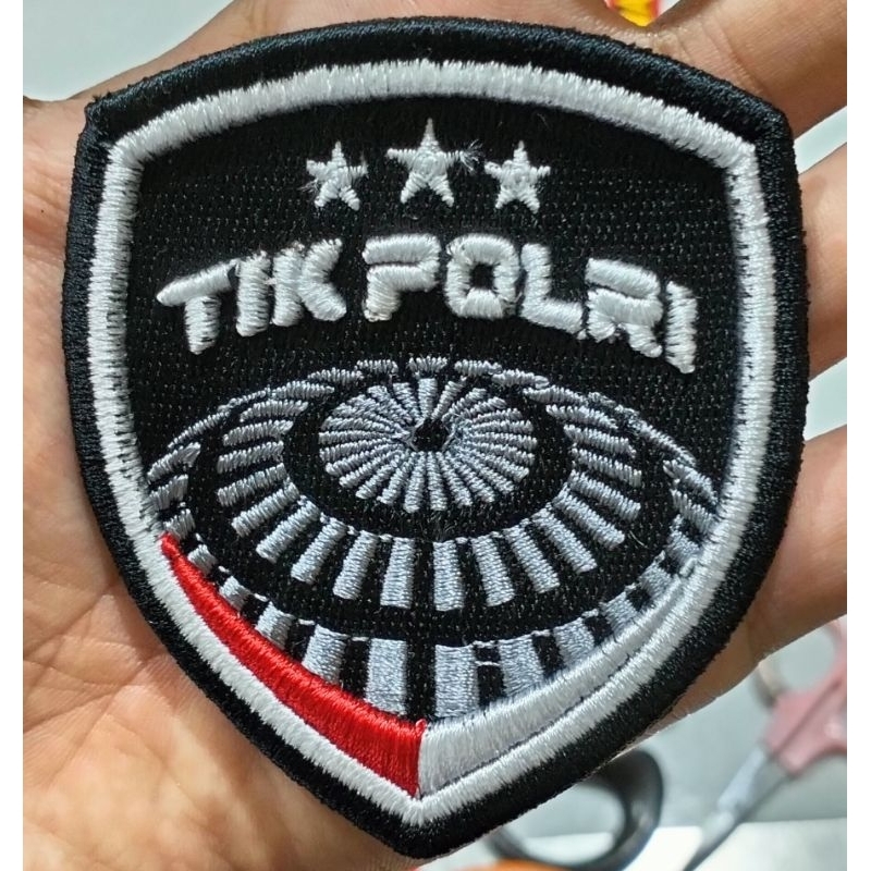 bordir logo Tik polri timbul