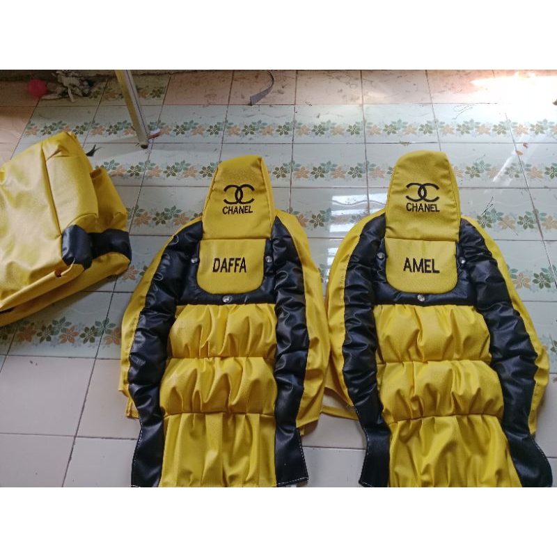 sarung jok model sofa, bordir 2 baris. ayla,agya,brio dll