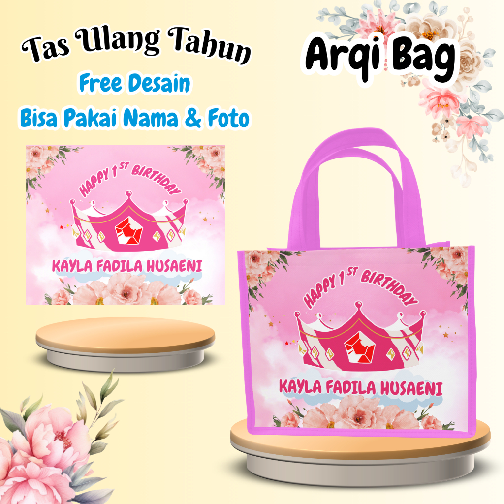 

100 Tas Ulang Tahun Anak Bingkisan Custom Nama Foto Murah Muat Kfc