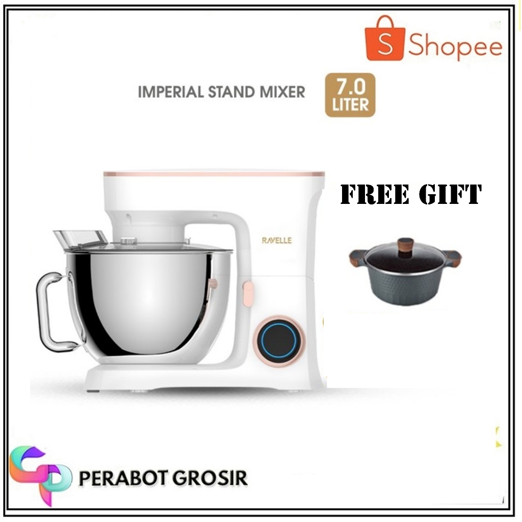 RAVELLE Stand Mixer 7L Imperial Electric Mixer - Dinasty White