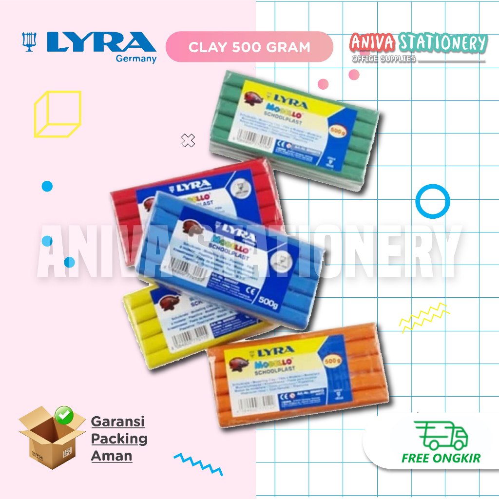 LYRA MODELLO SCHOOLPLAST LILIN MAINAN CLAY 500 GRAM PLASTISIN