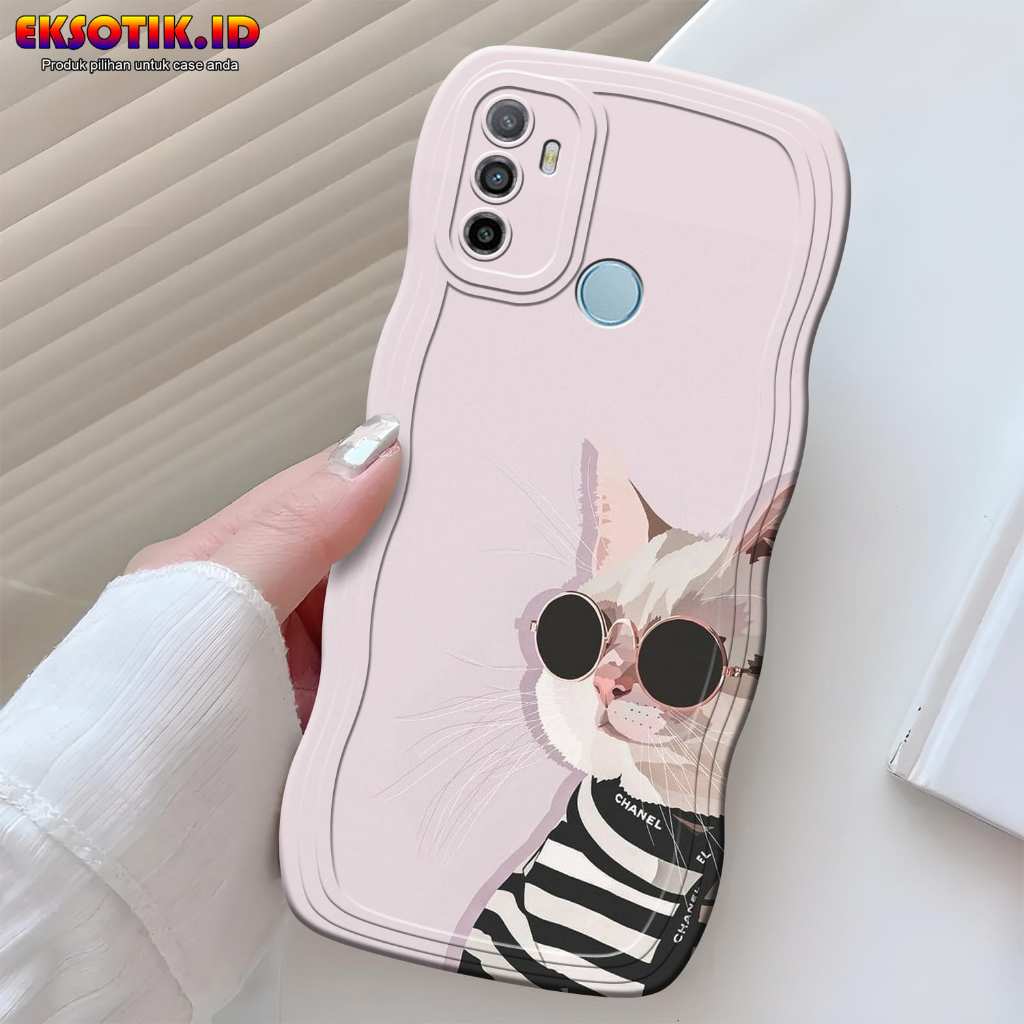 Softcase Gelombang Oppo A53 Motif - Eksotik.id - Casing Oppo A53 - Skin Case Handphone - Silikon Hp 