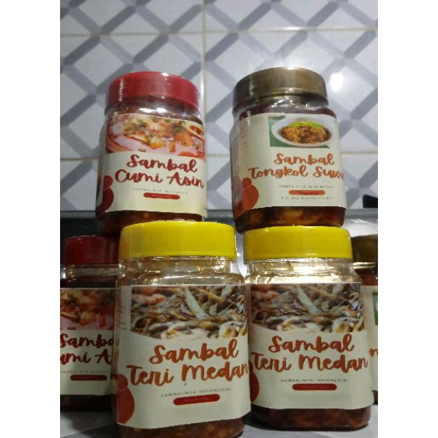 

Sambal Cumi Asin/Teri Medan/Bawang/Terasi/Tongkol Suwir