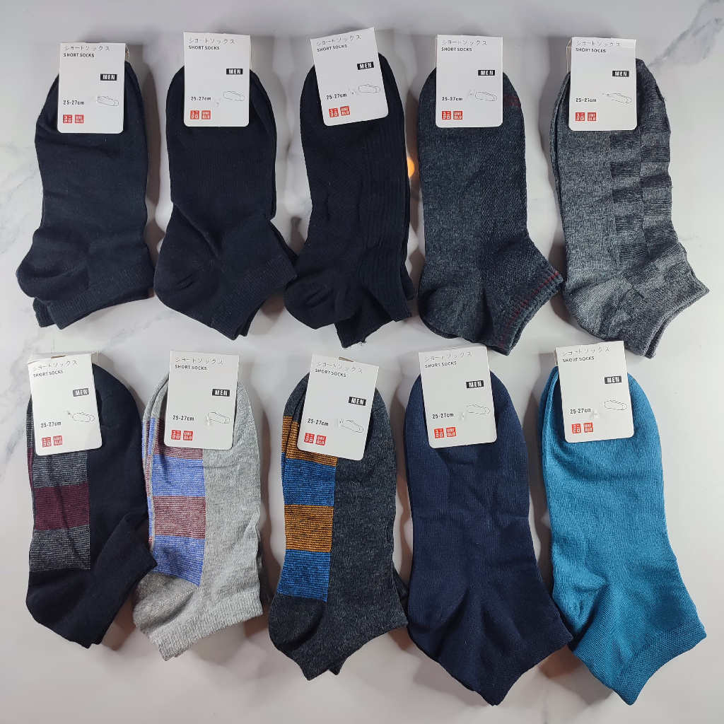 Kaos Kaki Ankle Uniqlo Men Polos dan Motif Anti Bacterial