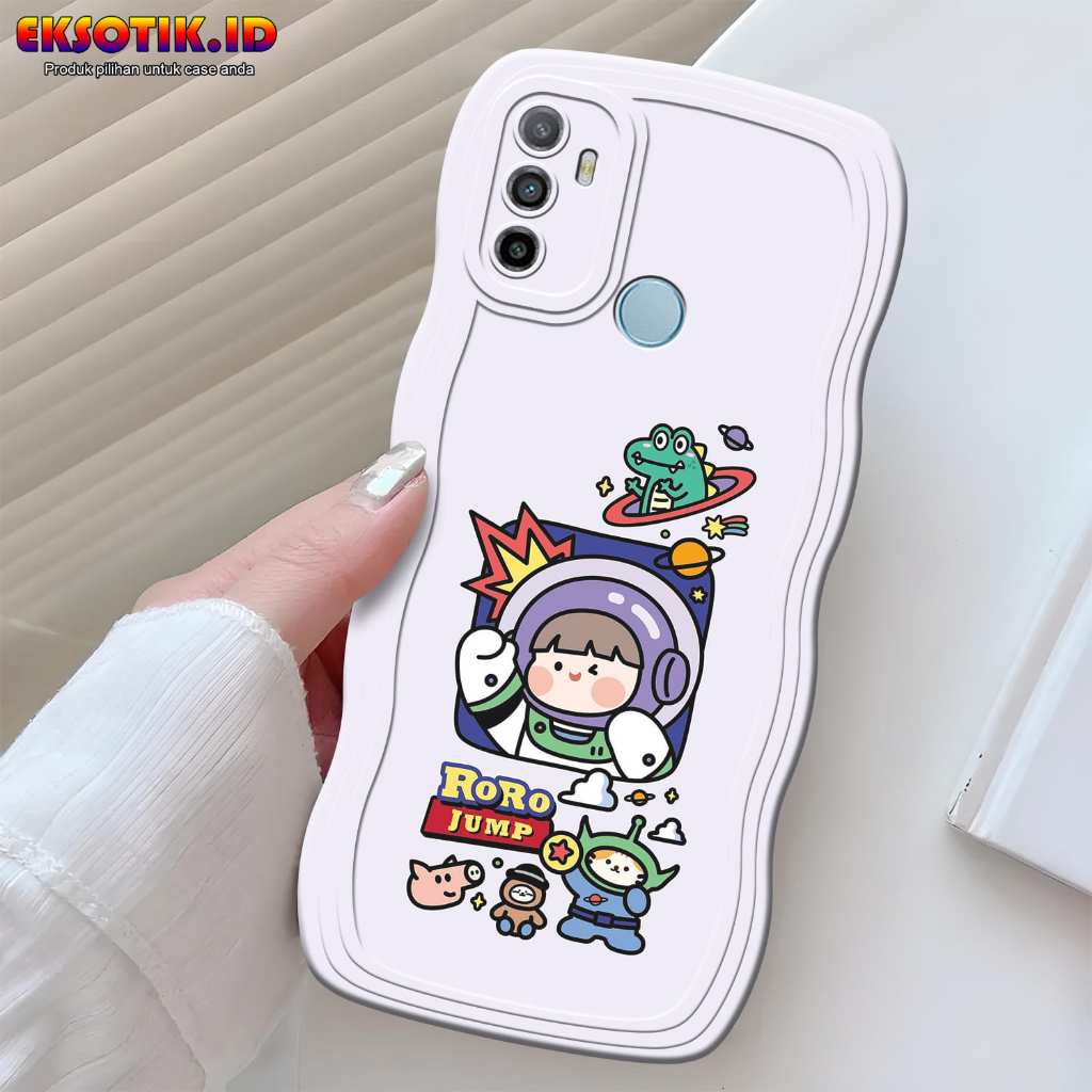 Softcase Gelombang Oppo A53 Motif - Eksotik.id - Casing Oppo A53 - Skin Case Handphone - Silikon Hp 