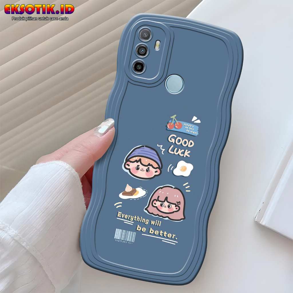 Softcase Gelombang Oppo A53 Motif - Eksotik.id - Casing Oppo A53 - Skin Case Handphone - Silikon Hp 