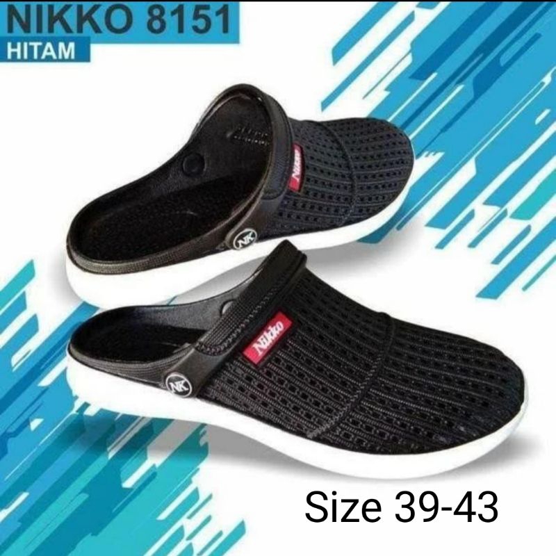 sandal selop karet NIKKO HITAM