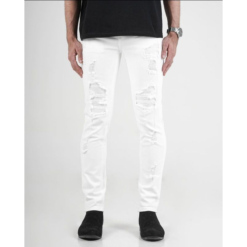 [ORIGINAL] UPRISE WHITE LEATHER BIKER | KNIGHT V2 | WHALE LEATHER BIKER | RED STRIPE | WHITE STRIPE 