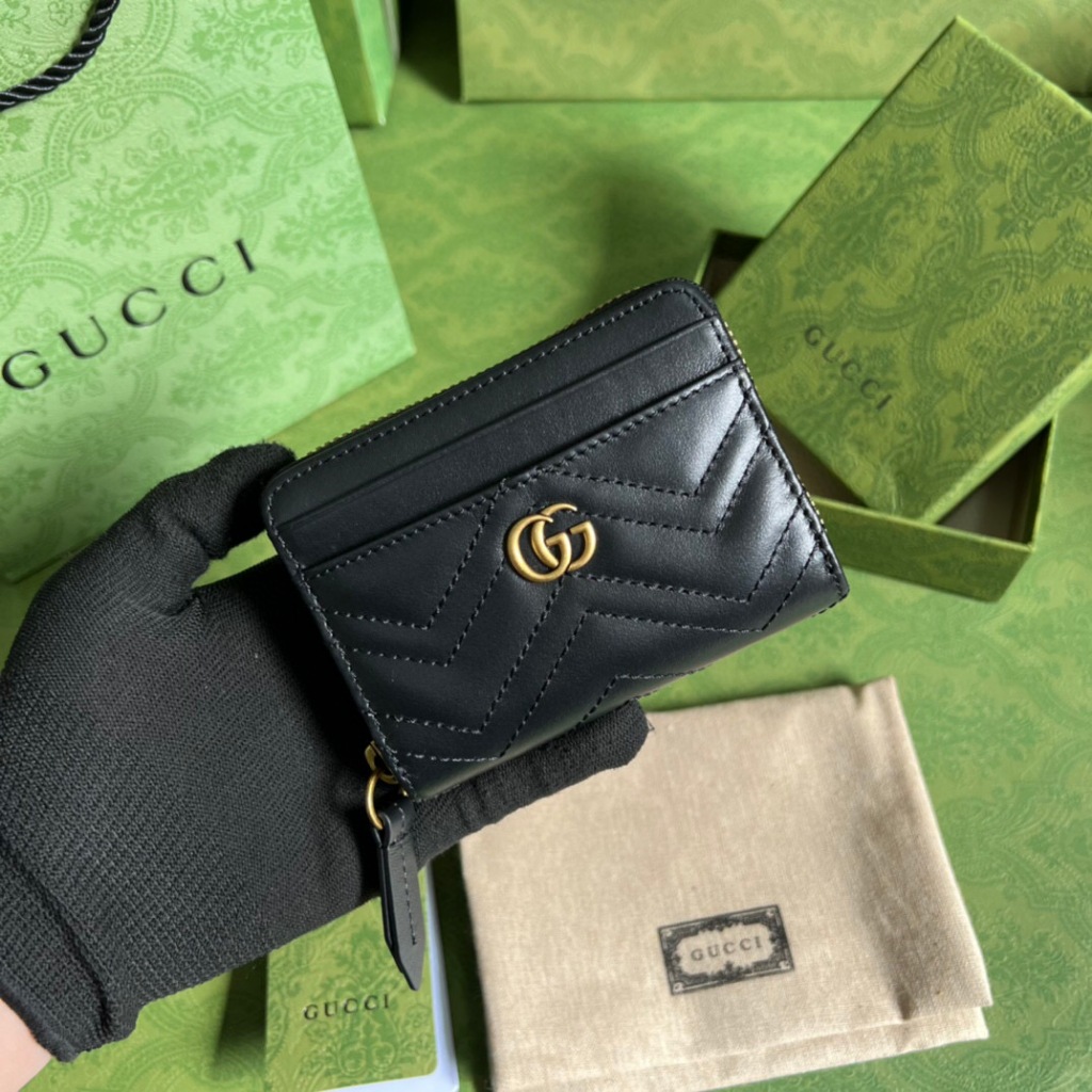 Tas Branded GUCCI Marmont Dompet Kartu Card Holders 671772 Leather SZ11.5*8.5*3CM