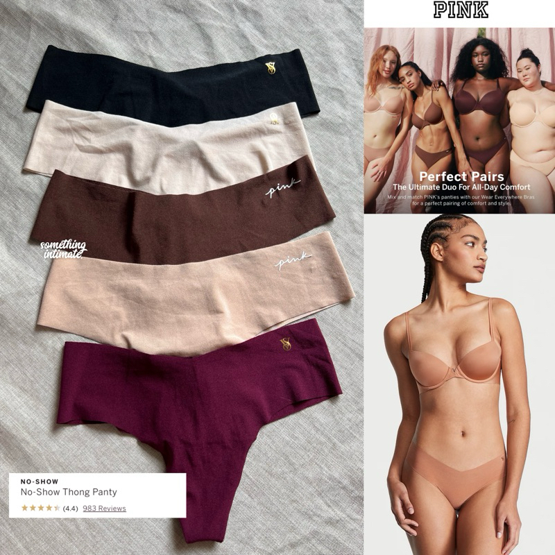 [THONG] Victoria Secret's PINK No Show Thong Panty Seamless Cheeky Gstring Semi Thong Seamless Panty