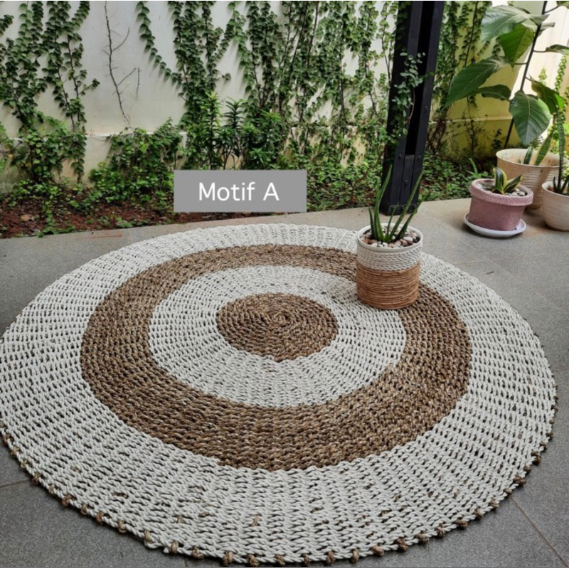 Karpet Seagrass / Rug Seagrass / Kerajinan Anyaman Pandan 120cm