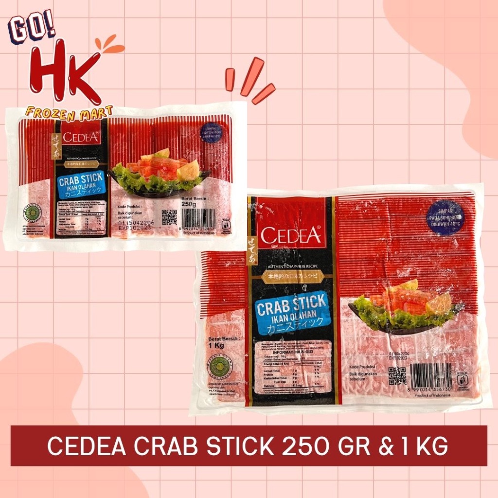 

Cedea Crab Stik 250gr 1 KG | ikan olahan kepiting stick seblak suki sunfish Hk Frozen Mart