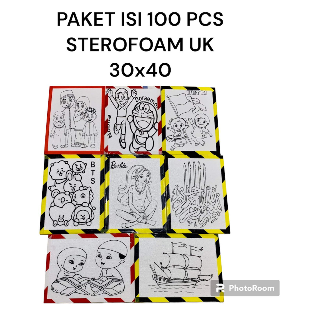 

HLID - (100 Pcs) [Lis Lakban] Styrofoam Lukis Uk 30x40x1 cm / Sterofoam Lukis Anak Lis Lakban / Lukis Styrofoam 30x40