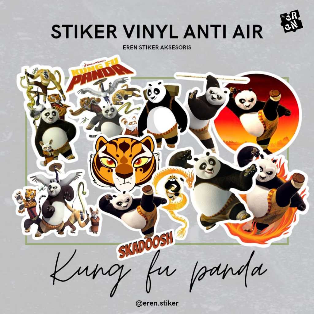 

STIKER ANTI AIR VINIL SUSU ANIMASI KUNG FU PANDA ISI 100 PCS