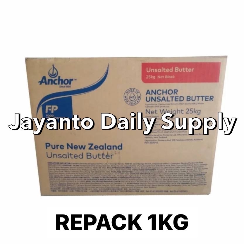 

[♛U86➢] ANCHOR UNED BUTTER 1KG REPACK / PURE BUTTER IMPORT NEW ZEALAND - 100% HALAL [36]