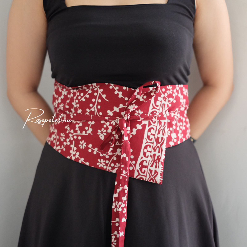 Obi Rose Belt Batik Tribal Red Edition / ikat pinggang tenun batik jumbo bigsize