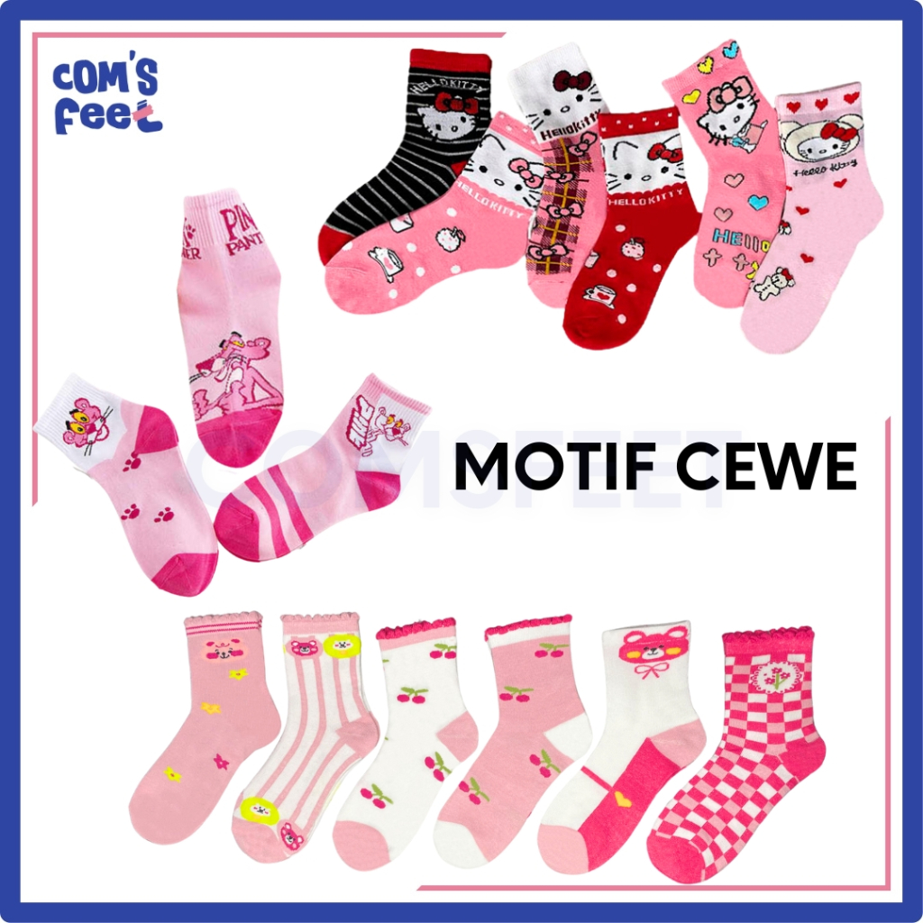 COMSFEET - Kaos Kaki Anak Motif Karakter Lucu Ukuran PAUD /TK &amp; SD Kaos Kaki Anak Laki laki dan Perempuan Usia 1 sampai 4 tahun