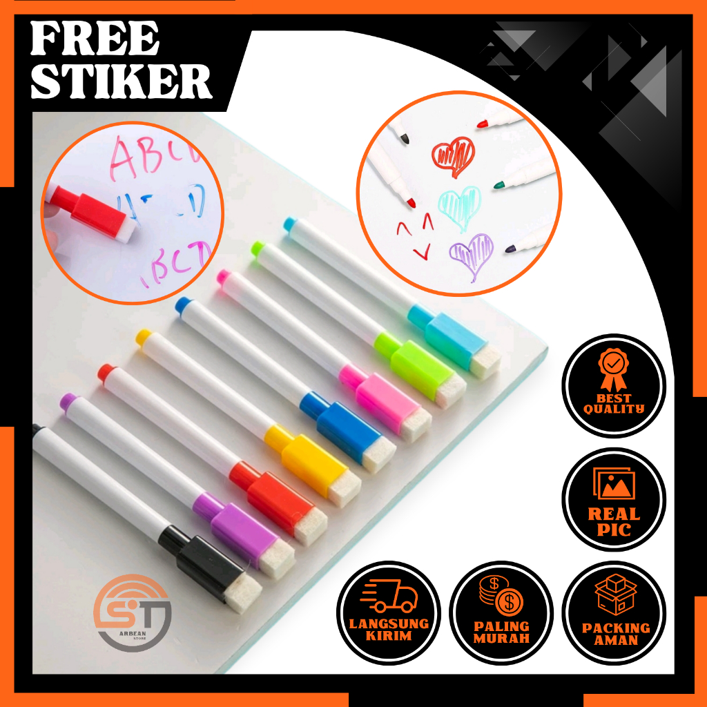 

1PCS Spidol Wipe Clean Mini Bisa Dihapus Alat Tulis Sekolah Kantor Whiteboard Marker Anak Warna Merah Biru Hitam A188