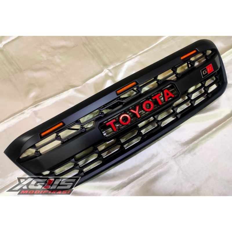 front grill gril grille depan hilux vigo 2008, 2009, 2010, 2011 model raptor logo toyota led kuning 