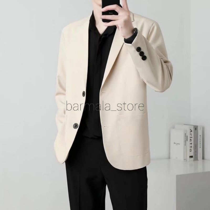 Blazer Pria Casual Full Puring - Jas Blazer Pria Santai