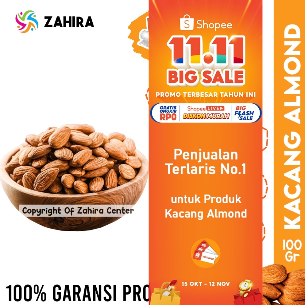 

R3d11 Kacang ALMOND Kupas Matang Panggang Roasted 100gr Tanpa Kulit Camilan Diet, Sehat, Gurih dan Renyah Only today