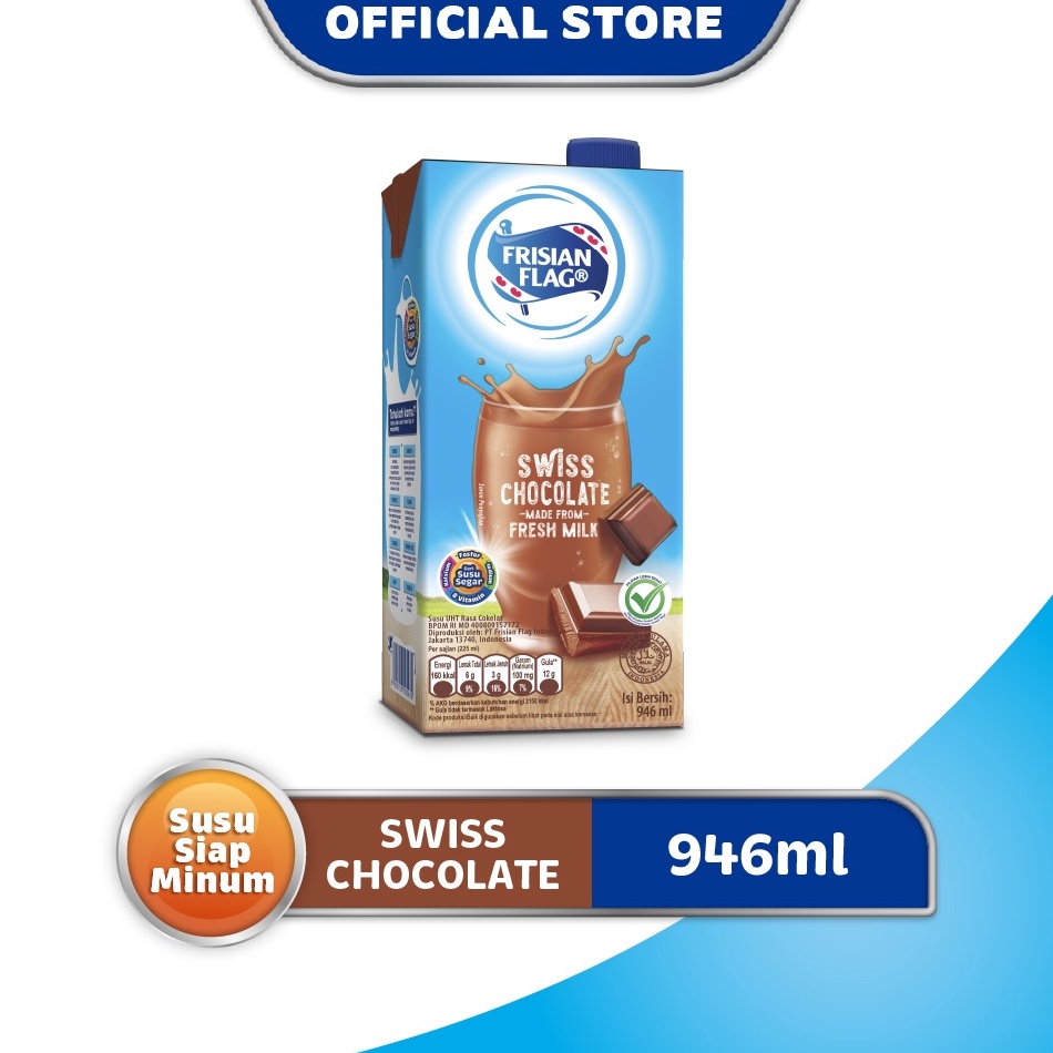 

QN73 Frisian Flag Susu UHT Swiss Chocolate 946 mL ➽Seller