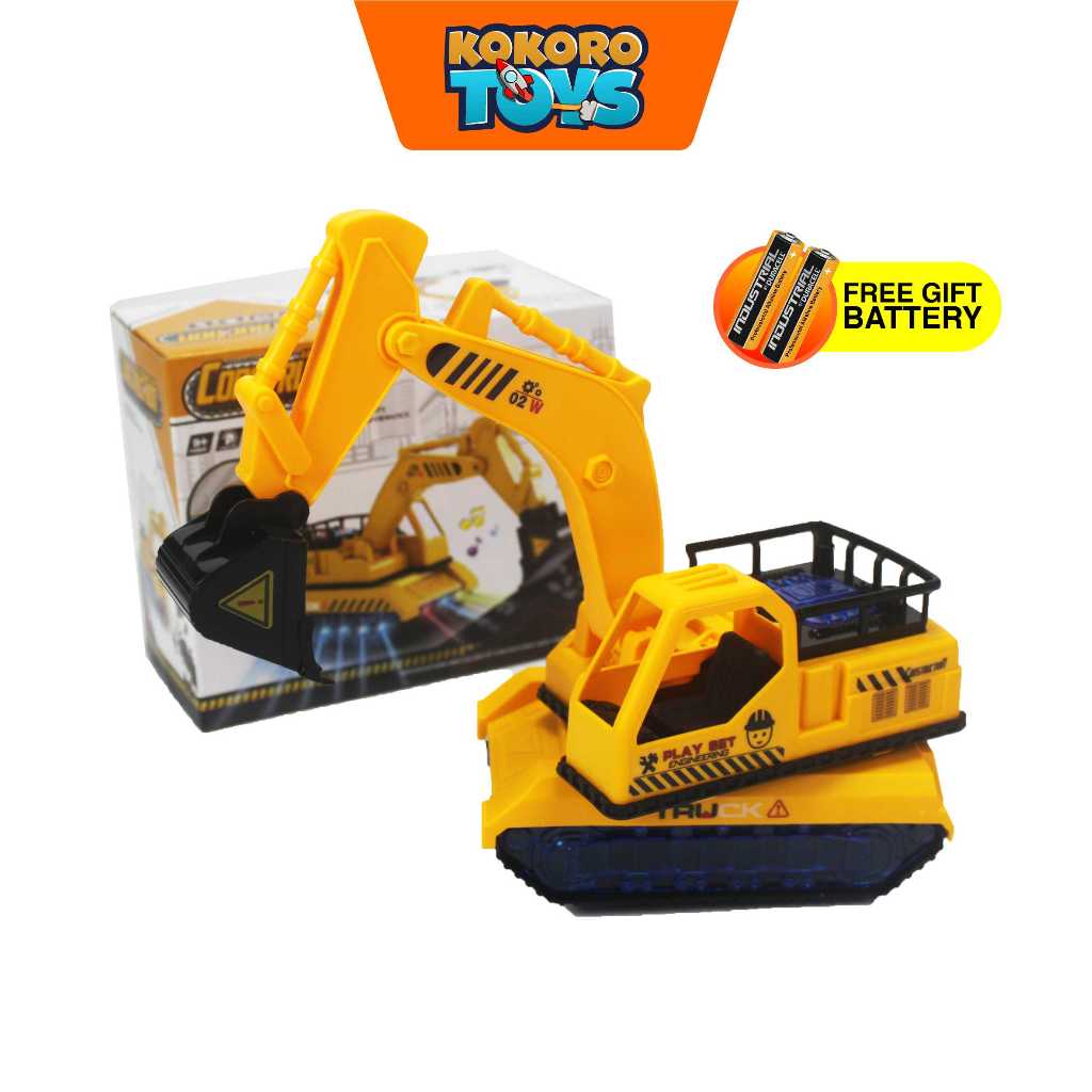 MAINAN MOBIL EXCAVATOR DILENGKAPI DENGAN SENSOR BENDA DISEKITAR