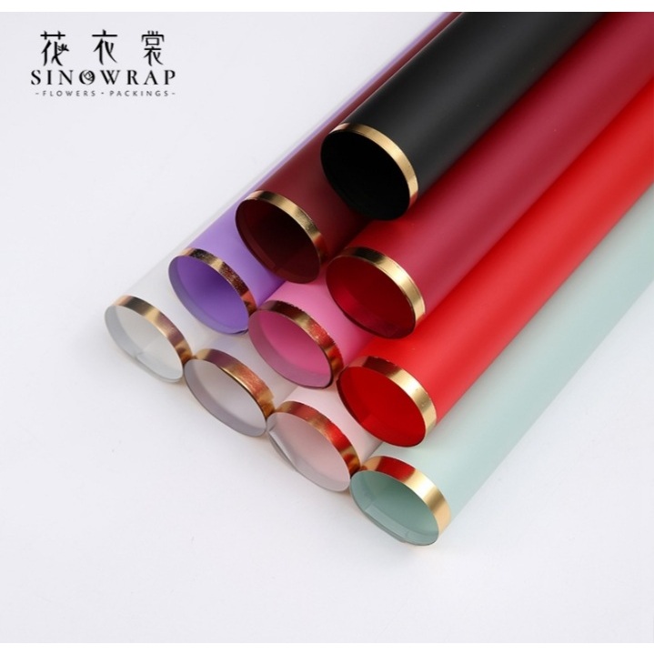 

[Merk Sinowrap] 1pack Flower Wrapping Paper Varian List Gold Emas Kertas Buket Bunga Cellophane Florist goldline