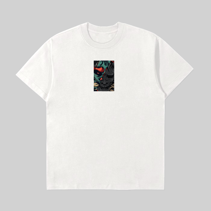 TRICKY- KAOS DISTRO PRIA WANITA LENGAN PENDEK GAMBAR TOPENG JEPANG SERAM KEREN