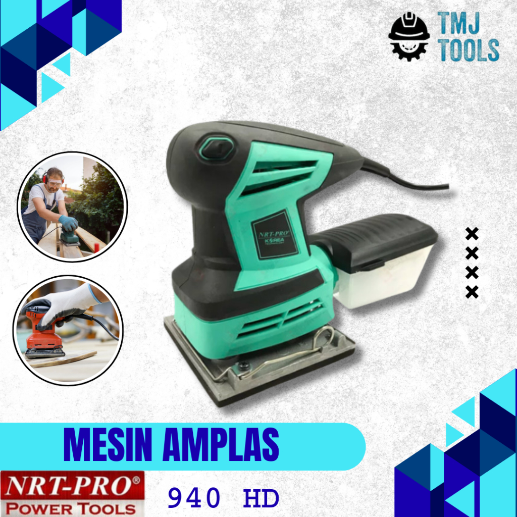 Mesin Amplas NRT PRO 940 HD Sheet Sander Square Orbital Mesin Amplas Kotak 940HD 180w Kayu Multiplek