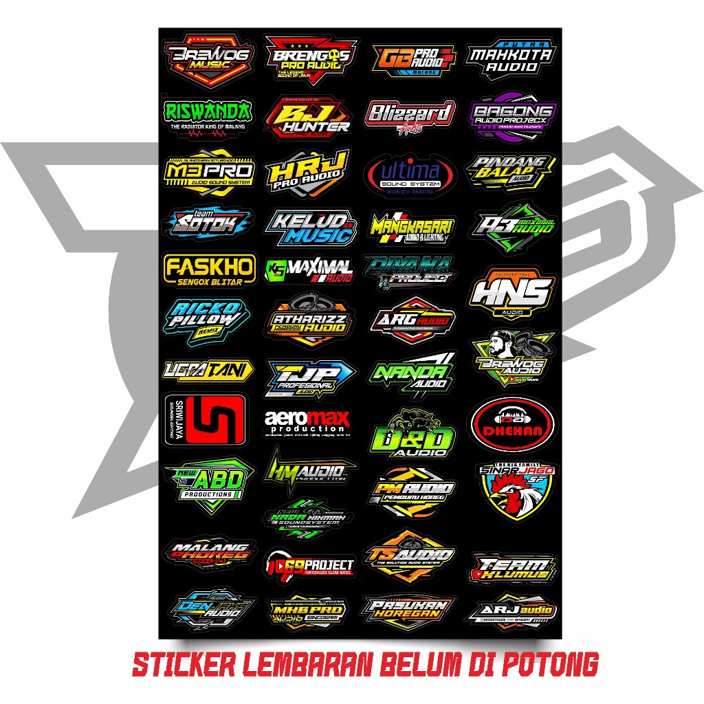 

STIKER SOUND VIRAL LENGKAP , BAHAN VYNIL (BELUM DIPOTONG/LEMBARAN ) ISI 45 PCS