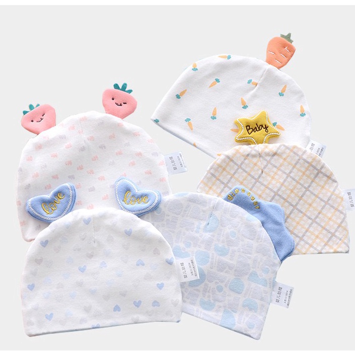 ￼Leleoncare Topi Bayi Topi Kupluk Bayi / Topi Bayi Baru lahir Topi Bayi Laki Laki Topi Bayi Cowok Ce
