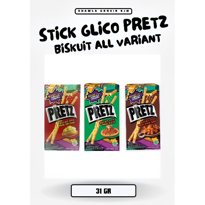 

STICK GLICO PRETZ 31 GR ALL VARIANT ORIGINAL PIZZA AYAM BBQ