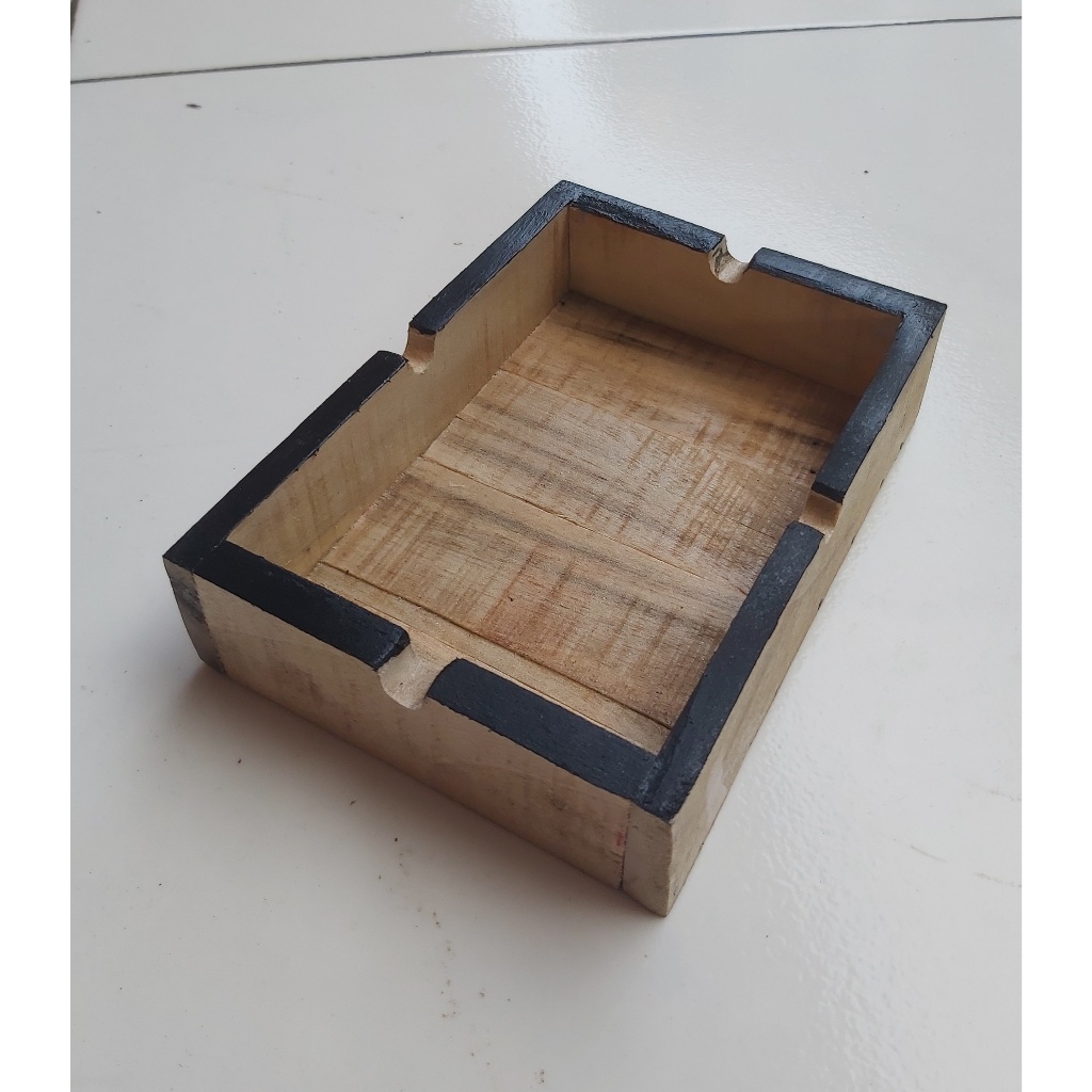 Asbak Rokok Unik kayu persegi panjang hiasan meja tamu